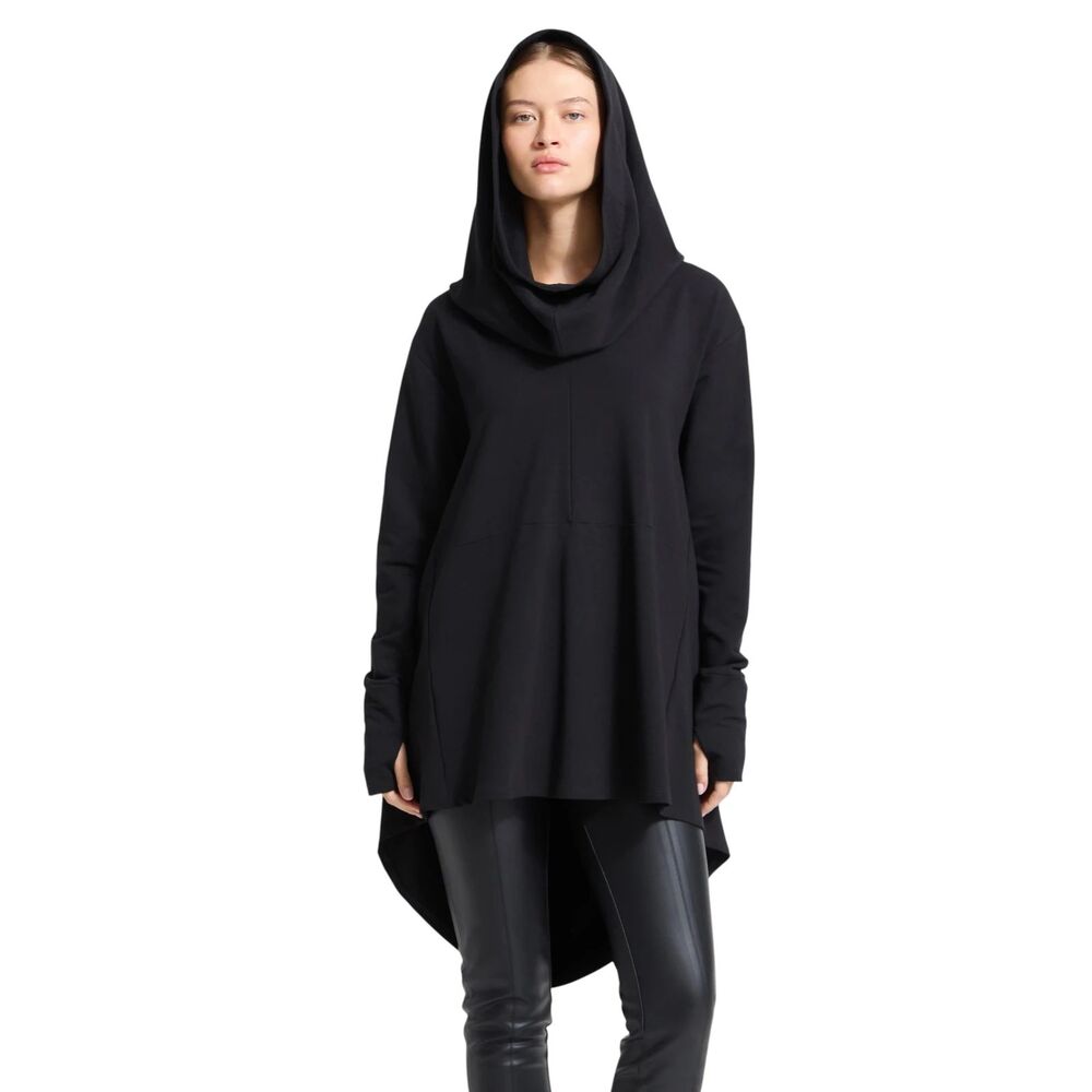 Marcella Black Firenze High-Low Hoodie, size XS